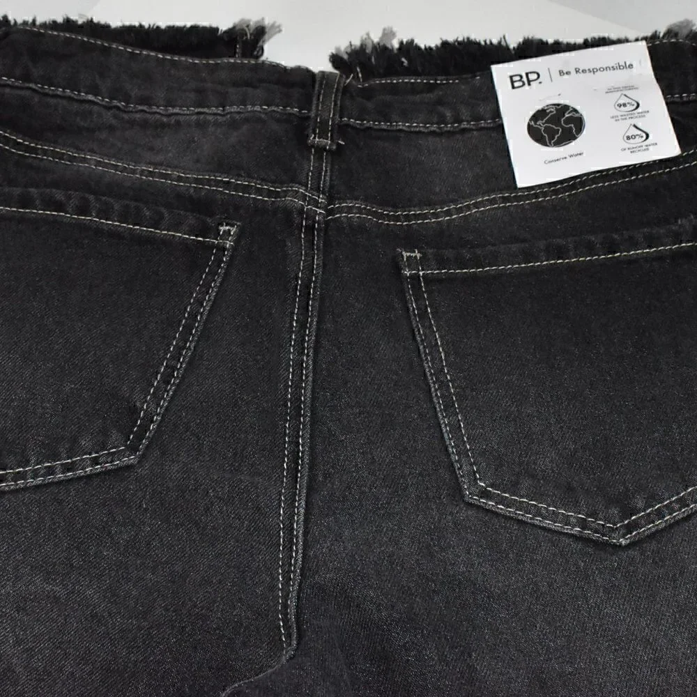 BP Be Responsible Ripped High Waist Mom Denim Jeans Vintage Black Size 28